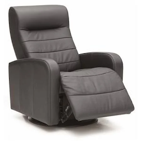Contemporary Rocker Recliner with Channel Stitching
